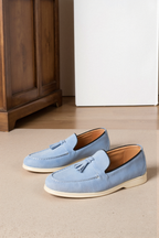 Beno Dames Loafer | Hoogwaardig Suede, Beige Kwastdetail 6