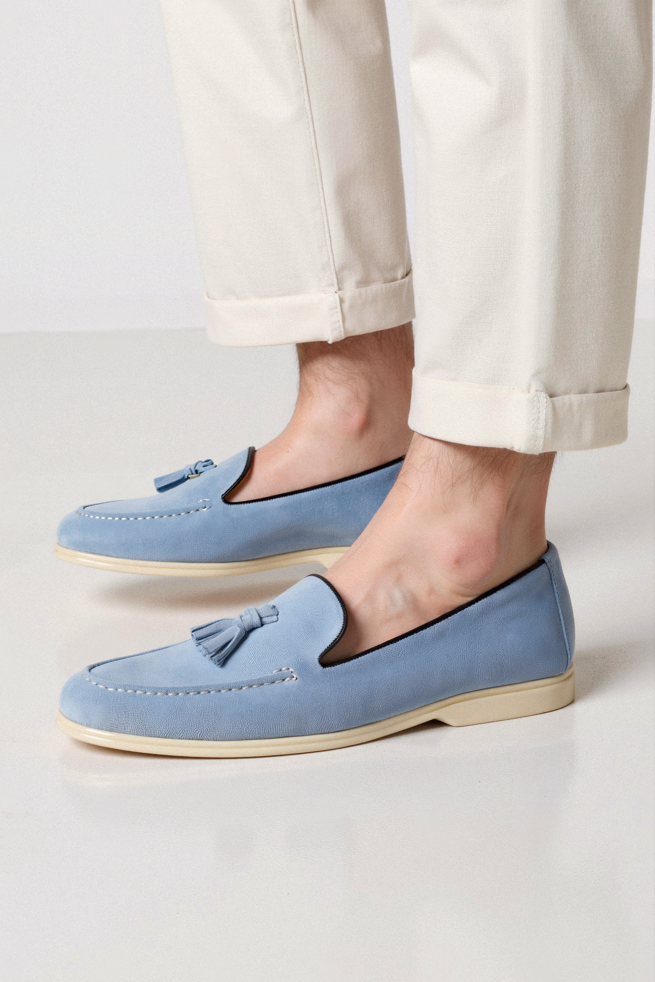 Beno Dames Loafer | Hoogwaardig Suede, Beige Kwastdetail 7