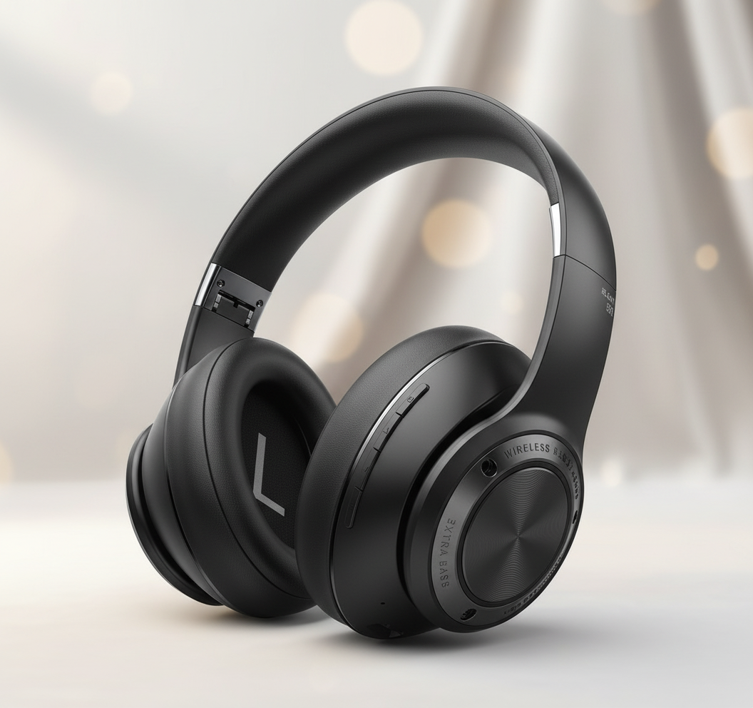 Draadloze Koptelefoon – Opvouwbare Over-Ear Bluetooth Koptelefoon met Active Noise Cancelling, Diepe Bas, 30 Uur Batterij – SoundFold