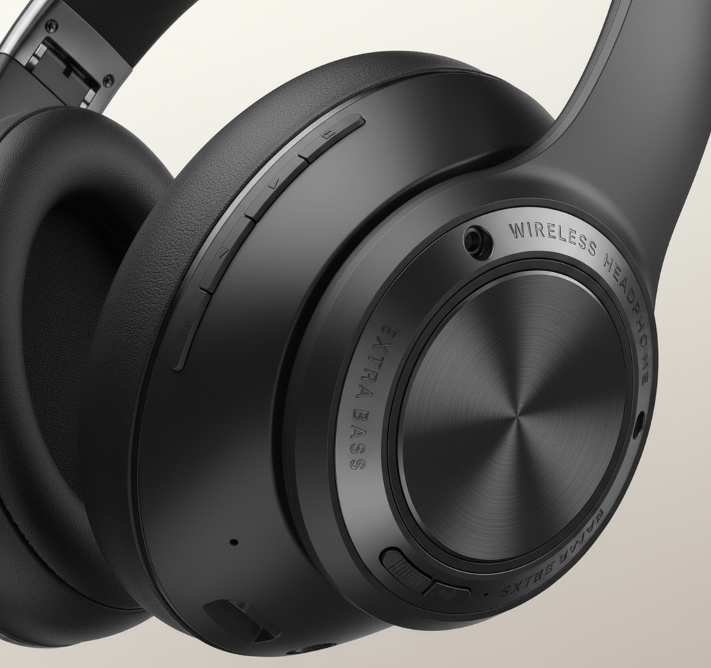 Draadloze Koptelefoon – Opvouwbare Over-Ear Bluetooth Koptelefoon met Active Noise Cancelling, Diepe Bas, 30 Uur Batterij – SoundFold