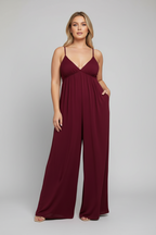 Isolde | Jumpsuit Dames - Zwart - Wijde Pijpen V-hals