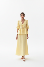Sariyah | Set Dames - Katoen - V-Hals Vetersluiting Pofmouwen
