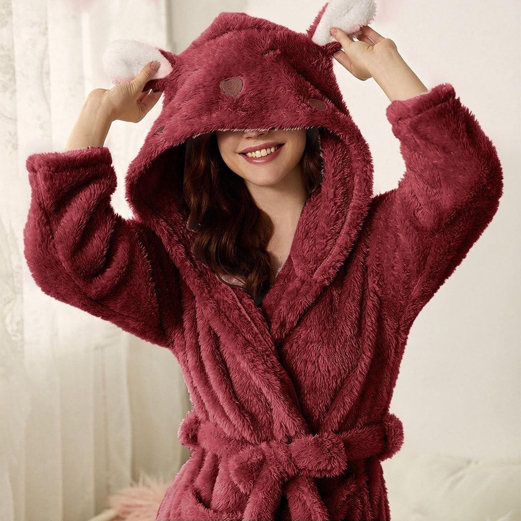 Aurelia | Badjas Dames - Flanel - Met Capuchon
