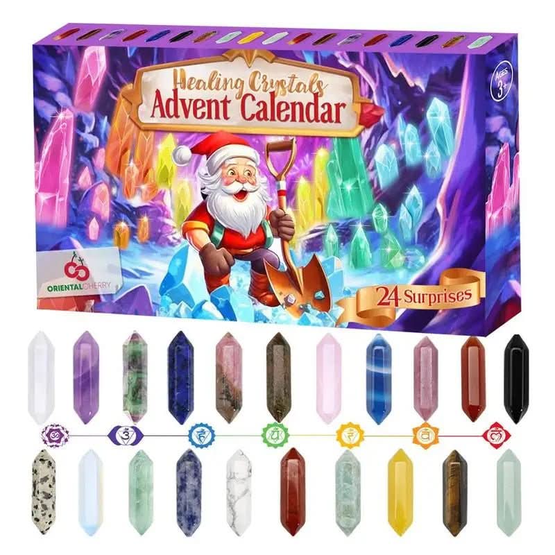 Kristallen Adventskalender – 24 Kristallen & Stenen, Aftellen naar Kerst, Cadeau voor Verzamelaars & Kinderen