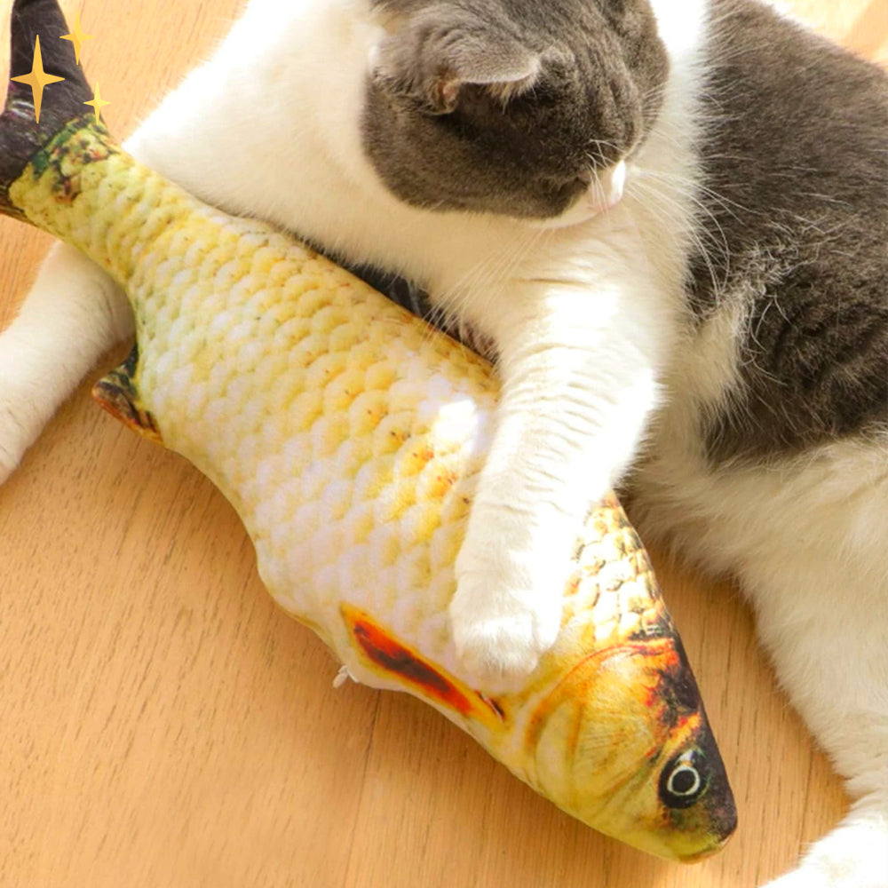 Bewegende Vis Kattenspeeltje – 4 Stuks Interactief Flapperende Vissen met Bewegingssensor, USB Oplaadbaar