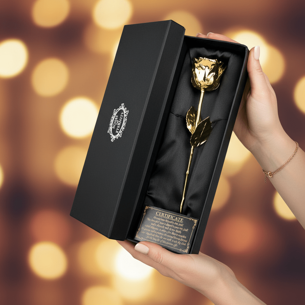 Tijdloos Liefdesgeschenk: Echte Roos Gedompeld in 24K Goud