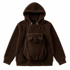 Zachte Fleece Draaghoodie met Voorzak voor Babydragen – Babydraag Hoodie voor Mama & Papa, 5 Kleuren, S–XXL