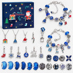 Bedelarmband Adventskalender – 2 Verzilverde Armbanden & 22 Bedels en Kralen, Sieraden Adventskalender voor Meisjes, 9 Ontwerpen Ontwerp H