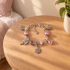Bedelarmband Adventskalender – 2 Verzilverde Armbanden & 22 Bedels en Kralen, Sieraden Adventskalender voor Meisjes, 9 Ontwerpen