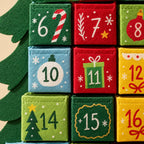 Adventskalender Kerstboom om op te Hangen – Kerstboom met 24 Doosjes om te Vullen, 61,5 x 49 cm, Herbruikbaar