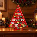 Adventskalender Kerstboom om te Vullen – Staande Kerstboom met 24 Laatjes, 41 cm Hoog, Herbruikbaar