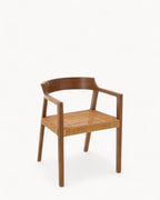 Comfortabele Eetkamerstoel van Teak en Rotan in Bruin – Duurzaam en Stijlvol voor Eettafel en Stoelen Eetkamer 0