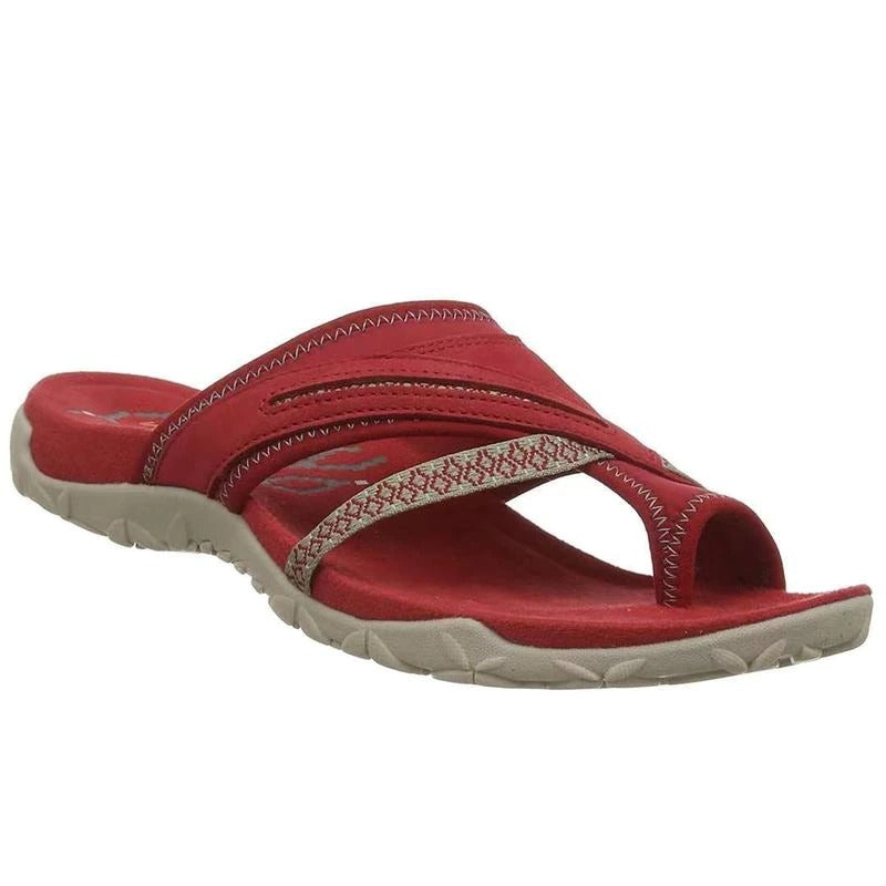 Cora | Dames Instapsandalen - Gedempte Zool, Casual Rood