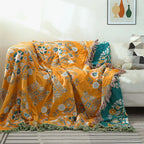 Zachte Plaid met Tijdloos Design – Lichte Bankplaid & Sprei voor Bank en Bed, Oranje of Geel, 3 Maten Geel