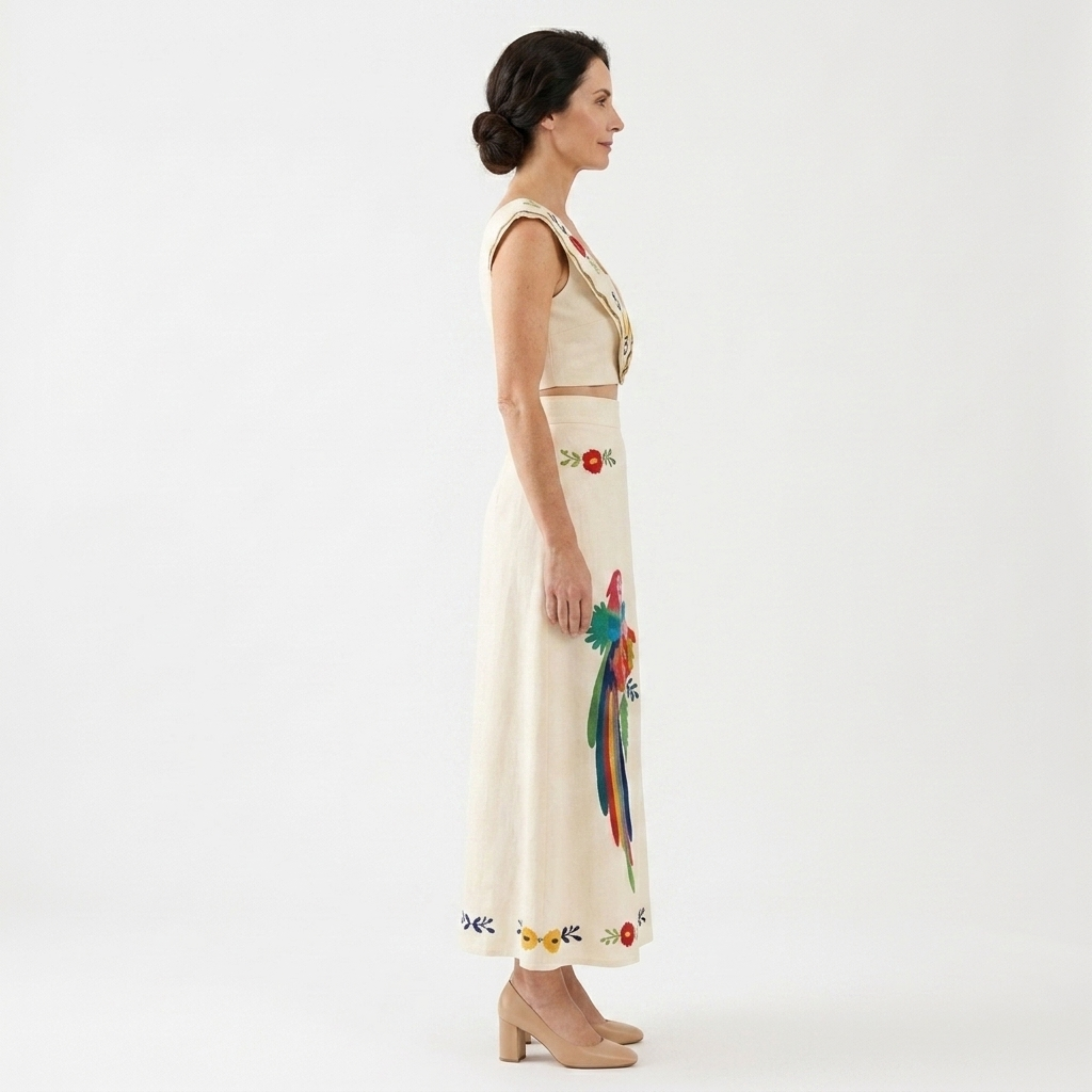 Crop top en lange rok set — tropische print — zomervakantie