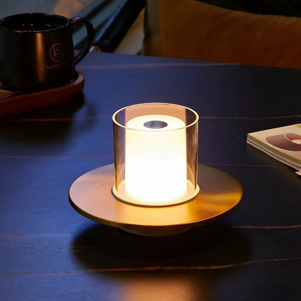 Draadloze Kaarslamp – Oplaadbare LED Tafellamp met Gebaarbediening, Warmwit 2400K, tot 18 Uur, Goud of Zilver – LumiFlame
