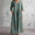 Daisy | Zomerjurk Dames - Bloemenprint, Lichtgewicht Casual Groen