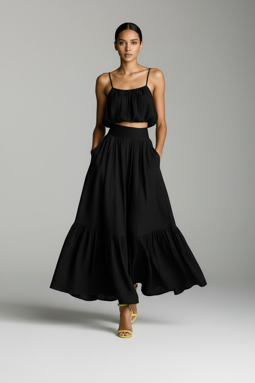Novali | Co-ord Set Dames - Crop Top Maxi Rok
