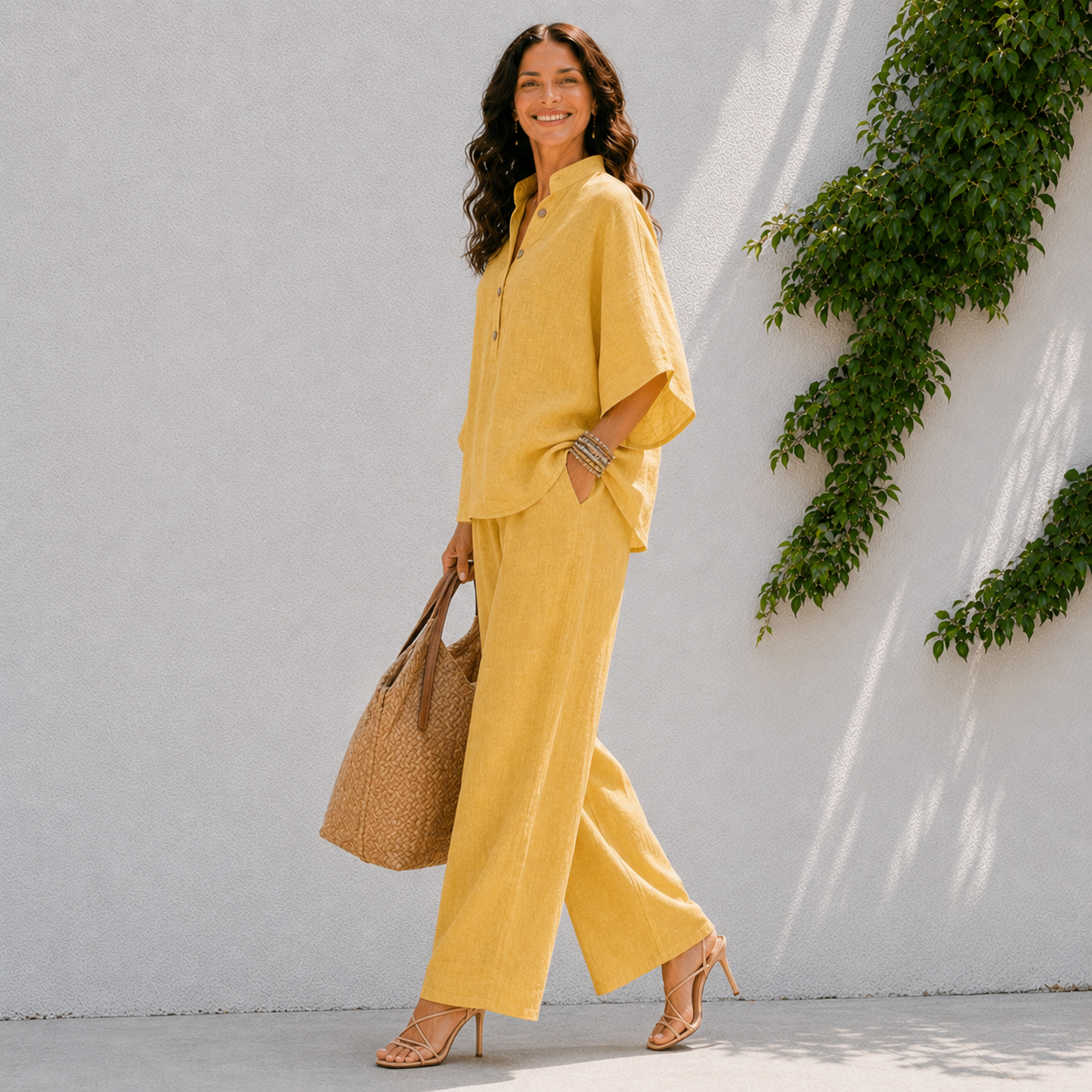 Dames tweedelig setje - oversized shirt en zomerbroek