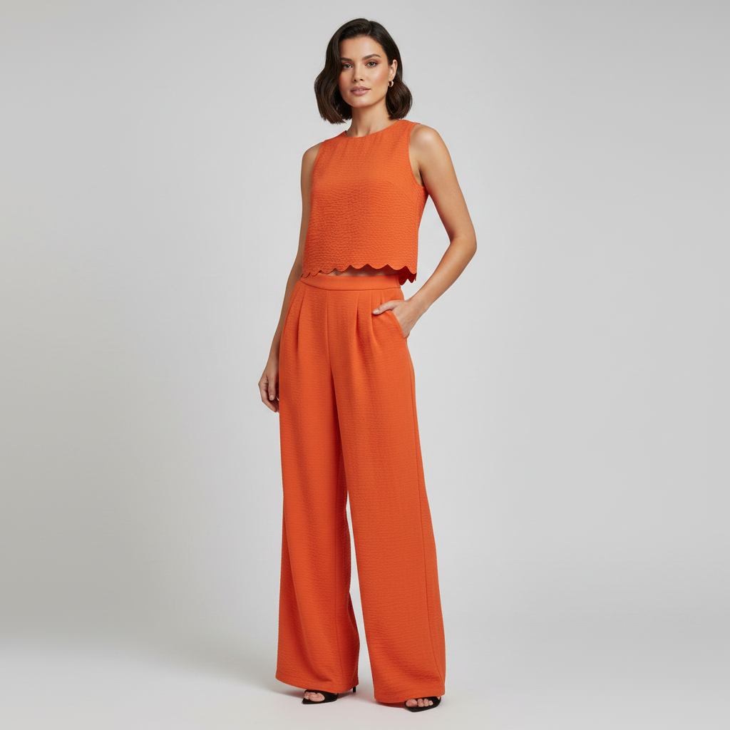 Thalassa | Co-ord Set Dames - Mouwloos Schelp Enkel
