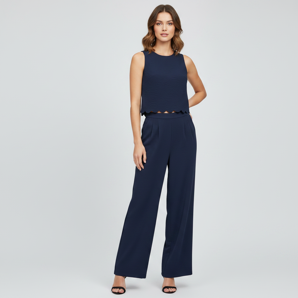 Thalassa | Co-ord Set Dames - Mouwloos Schelp Enkel