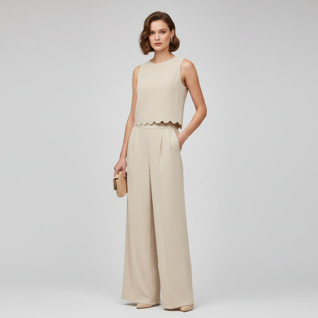 Thalassa | Co-ord Set Dames - Mouwloos Schelp Enkel