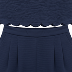 Dames tweedelig setje: mouwloze top met schelpversiering en wijde enkelbroek