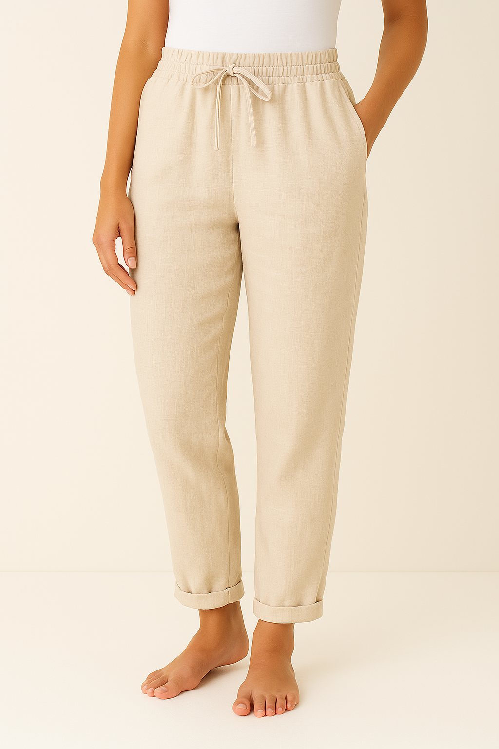 Inspire | Damesbroek met Elastische Taille en Licht Draagcomfort Beige