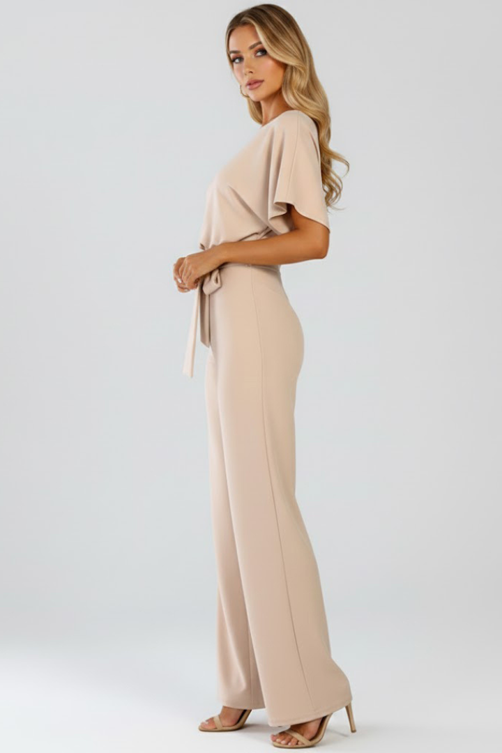 Caelia | Jumpsuit Dames - Wijde Pijpen Ceintuur
