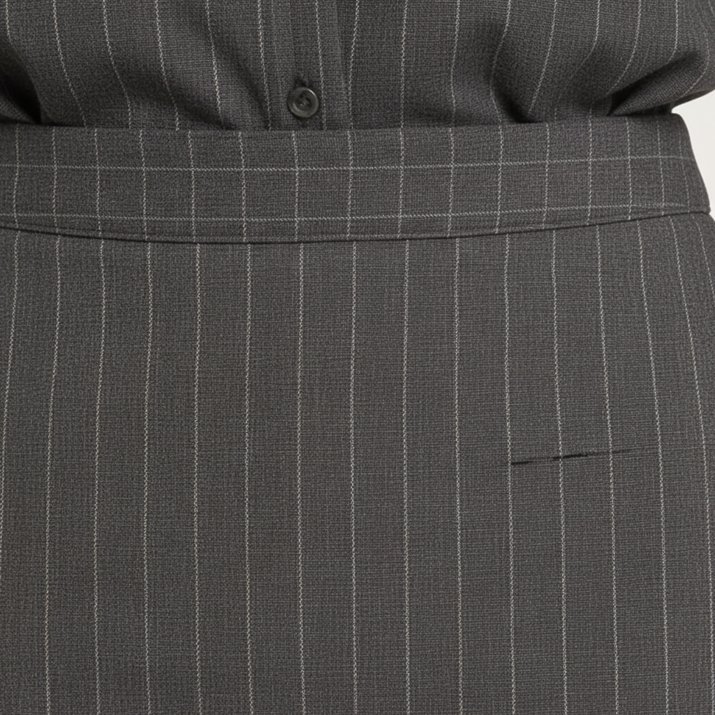 Damespak bestaande uit een blouse met lange mouwen en een aansluitende minirok.