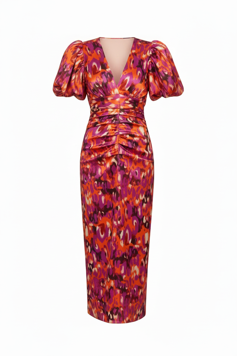 Diva | Dames Jurk - Gedurfde Print, Elegante V-hals