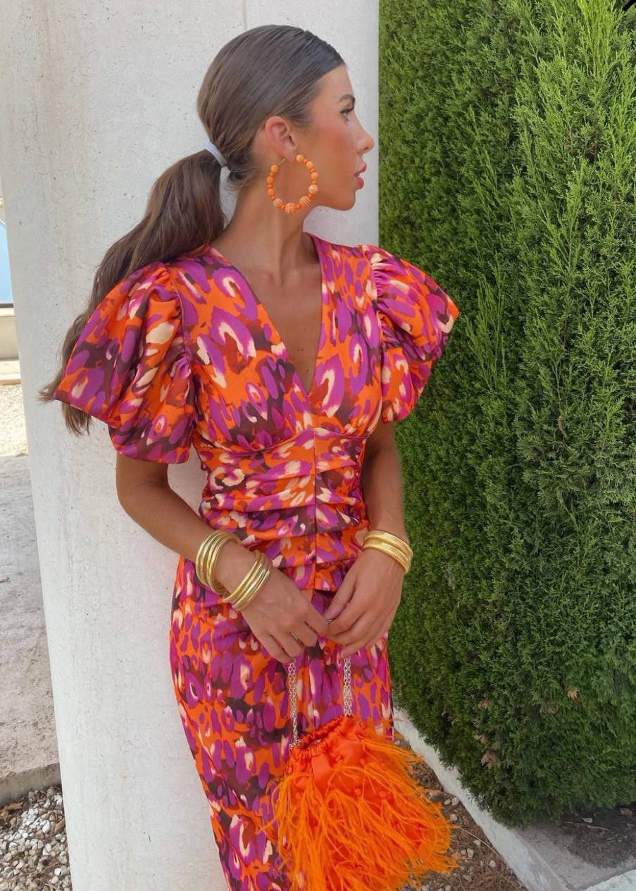 Diva | Dames Jurk - Gedurfde Print, Elegante V-hals