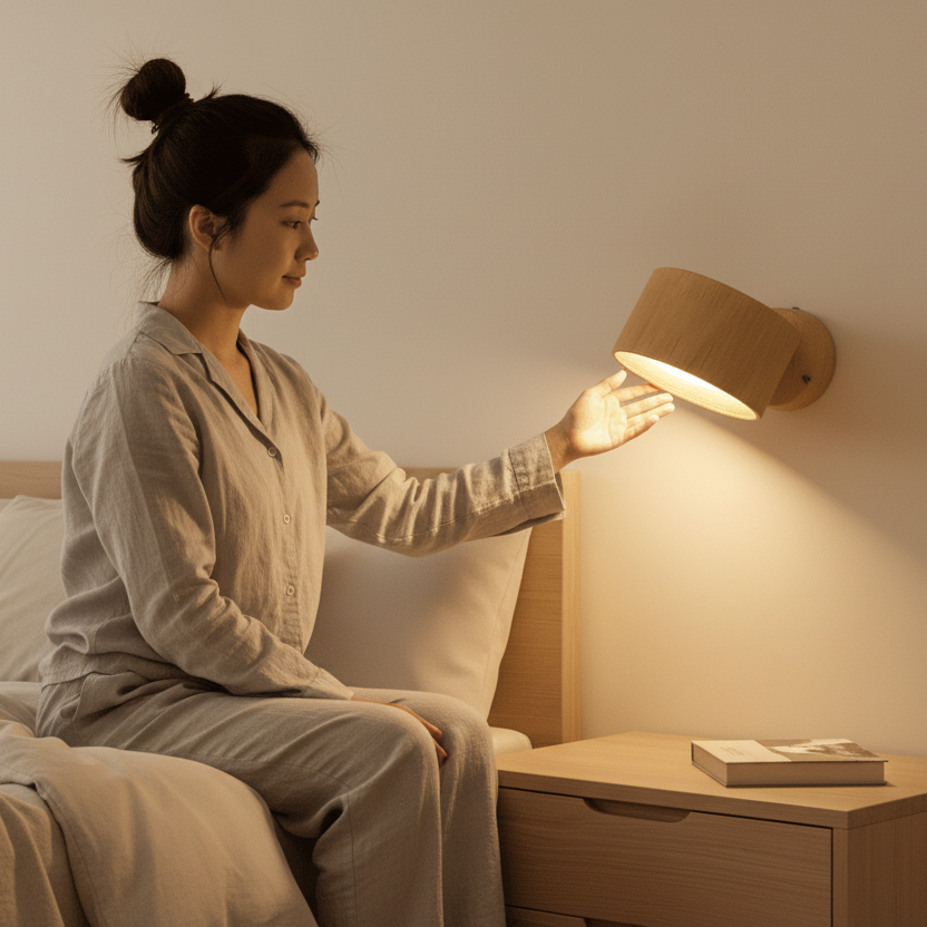 Draadloze Scandinavische Wandlamp met Afstandsbediening - Minimalistisch Design voor Binnen, Oplaadbaar met LED Verlichting