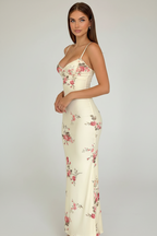 Lyra | Maxi Jurk Dames - Bloemenprint Backless