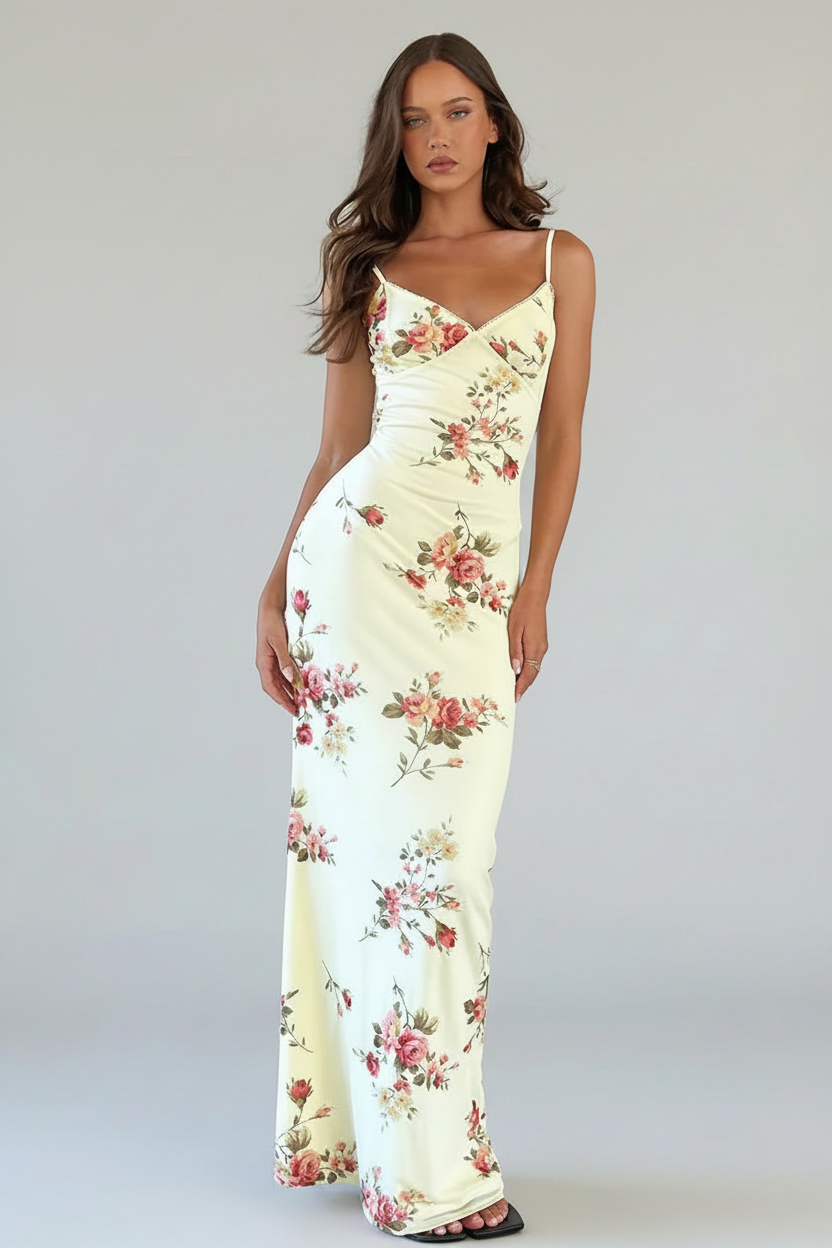 Lyra | Maxi Jurk Dames - Bloemenprint Backless XL