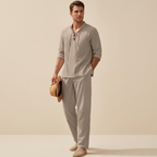 Heren Comfortabele en Lichtgewicht Zomerset met V-hals Beige