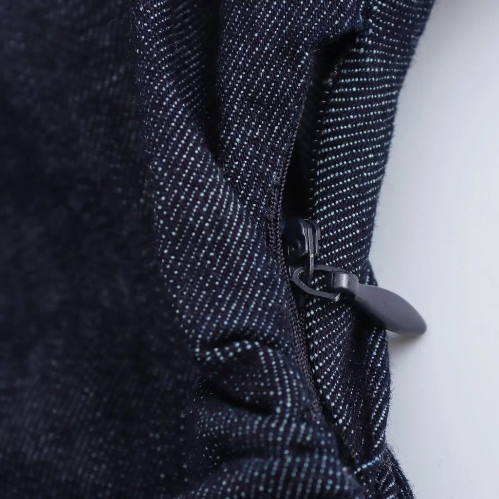 Elena | Denim Jurk Dames - Reverskraag Plooien Midi