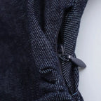Elena | Denim Jurk Dames - Reverskraag Plooien Midi