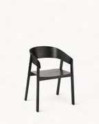 Eetkamerstoel van Essenhout met Zwart Touw – Minimalistisch en Comfortabel Ontwerp voor Moderne Interieurs 0