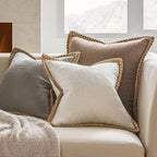 Elegante Kussensloop in Grijs en Rood – Duurzaam Polyester, Diverse Maten 30x50cm, 45x45cm, 50x50cm 1