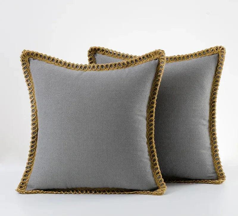 Elegante Kussensloop in Grijs en Rood – Duurzaam Polyester, Diverse Maten 30x50cm, 45x45cm, 50x50cm