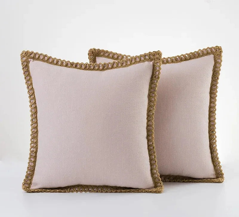 Elegante Kussensloop in Grijs en Rood – Duurzaam Polyester, Diverse Maten 30x50cm, 45x45cm, 50x50cm