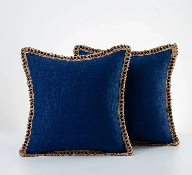 Elegante Kussensloop in Grijs en Rood – Duurzaam Polyester, Diverse Maten 30x50cm, 45x45cm, 50x50cm