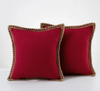 Elegante Kussensloop in Grijs en Rood – Duurzaam Polyester, Diverse Maten 30x50cm, 45x45cm, 50x50cm