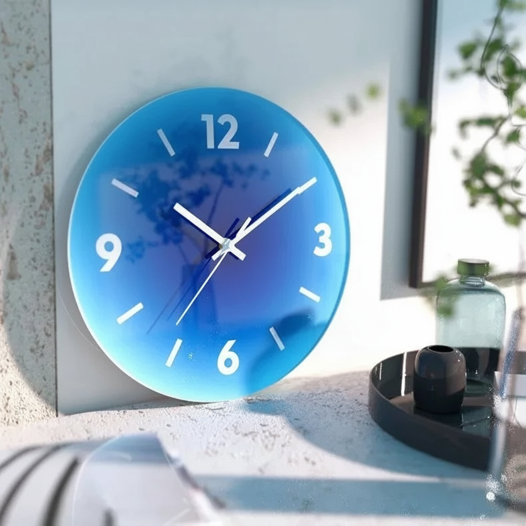 Elegante Wandklok van Glas met Stille beweging – 30 cm