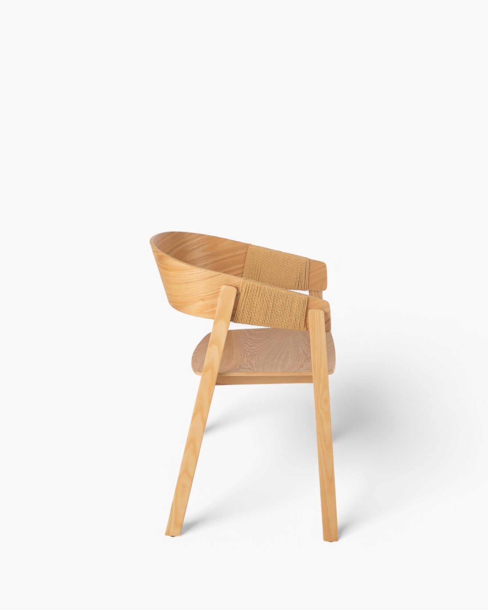 Elegante Zwarte Eetkamerstoel van Essenhout met Touw – Ergonomische Zithoogte 45,3 cm, Duurzaam en Stijlvol 2