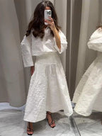 Yvaine | Co-ord Set Dames - Reverskraag Geplooide Rok