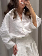 Yvaine | Co-ord Set Dames - Reverskraag Geplooide Rok