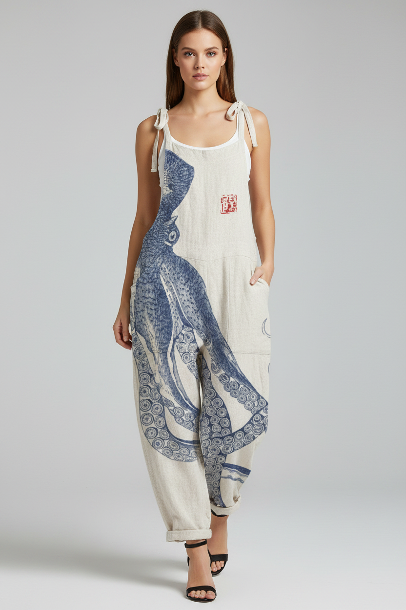 Amara | Jumpsuit Dames - Octopus Print Losse Pasvorm