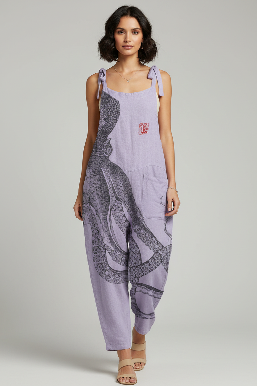 Amara | Jumpsuit Dames - Octopus Print Losse Pasvorm